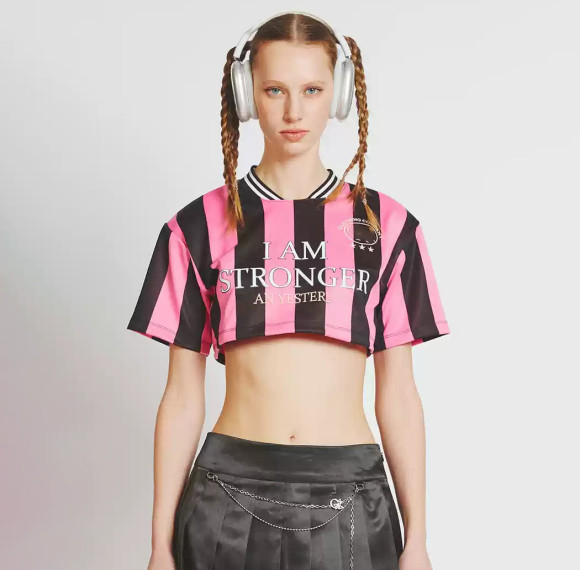 Custom Crop Soccer Y2K Sport American Letter Graphics Number Print Soccer Tee Crop Football T Shirts Jersey Wholesale