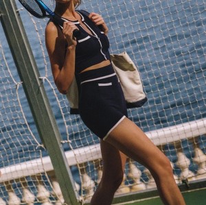 Customizable Breathable Cotton Tennis Set for Women Summer Sport Pickleball Set Plus Size OEM Casual Knitwear Manufacturer