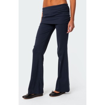 Custom High Elastic Breathable Mini Skirt Flared Pants Waistline Functional Fabric Sweat-wicking Quick-drying Elastic Waist Yoga Pants