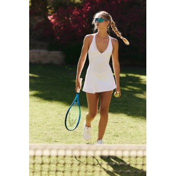 Customizable Breathable Cross-strap Back for Added Support Tennis Dress for Women Sport Deep V-neckline Pickleball Dress Manufacturer
