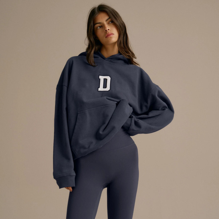 Custom Applique Patch Logo 3D Embroidery Winter Breathable Workout Pullover Sweatshirts Cotton Heavyweight Oversized Fleece