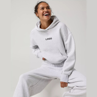 Custom Applique Patch Logo 3D Embroidery Winter Breathable Workout Pullover Sweatshirts Cotton Heavyweight Oversized Fleece