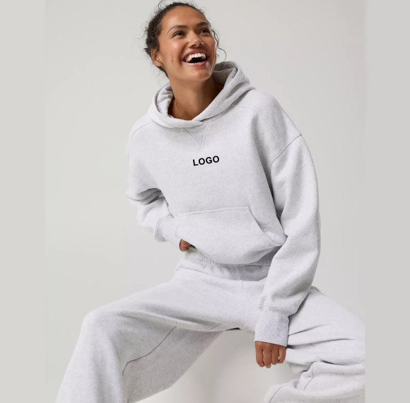 Custom Applique Patch Logo 3D Embroidery Winter Breathable Workout Pullover Sweatshirts Cotton Heavyweight Oversized Fleece