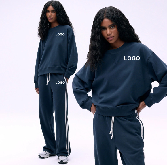 Custom Cloud Fleece Cropped Crewneck Sweatshirt Breathable Winter Workout Sweatshirts Cotton Oversized Fleece Sports