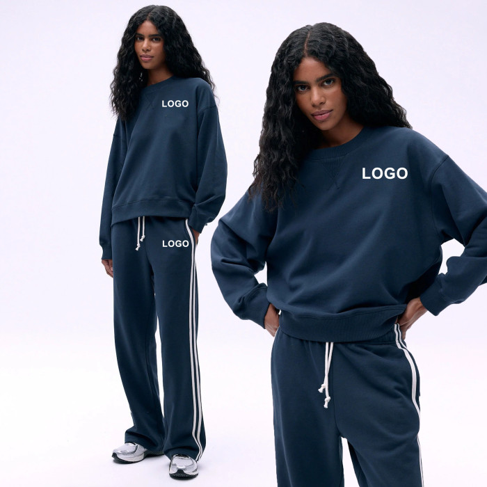 Custom Cloud Fleece Cropped Crewneck Sweatshirt Breathable Winter Workout Sweatshirts Cotton Oversized Fleece Sports