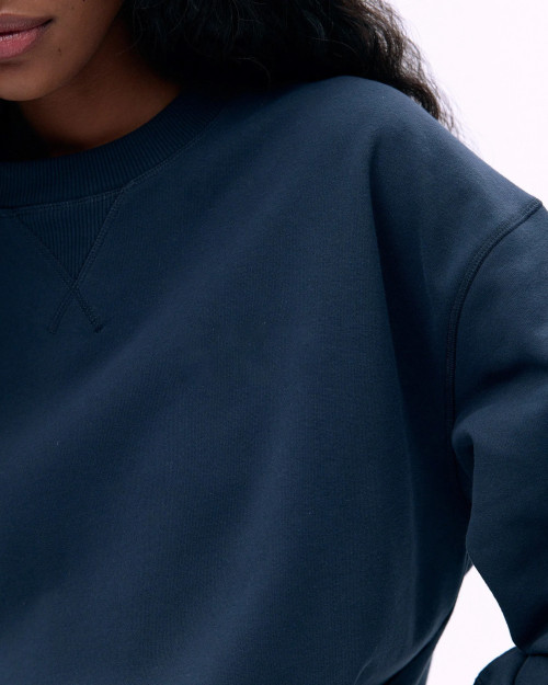 Custom Cloud Fleece Cropped Crewneck Sweatshirt Breathable Winter Workout Sweatshirts Cotton Oversized Fleece Sports