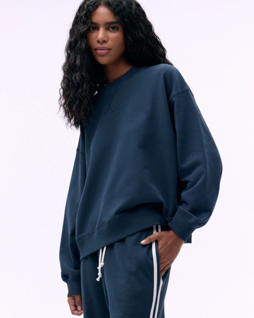 Custom Cloud Fleece Cropped Crewneck Sweatshirt Breathable Winter Workout Sweatshirts Cotton Oversized Fleece Sports