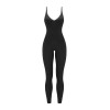 Women's Backless Wide Leg Yoga Fitness Jumpsuit Hollow Design Spandex/Nylon Material Breathable Four-Way Stretch Quick Dry