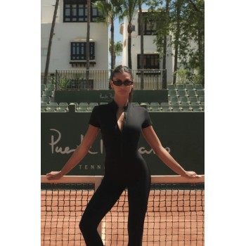 Women's Backless Wide Leg Yoga Fitness Jumpsuit Hollow Design Spandex/Nylon Material Breathable Four-Way Stretch Quick Dry