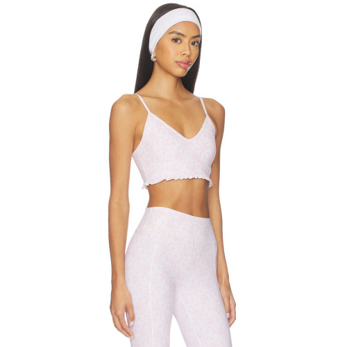 Custom Logo for Gym & Casual Wear Recycled Fabric Eco-Friendly Yoga Bra Buttery Soft Naked Feel V-neck Cute Printed Sports Bra