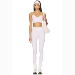 Custom Logo for Gym & Casual Wear Recycled Fabric Eco-Friendly Yoga Bra Buttery Soft Naked Feel V-neck Cute Printed Sports Bra