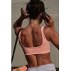 Custom  Logo for Gym & Casual Wear Recycled Fabric Eco-Friendly Yoga Bra Buttery Soft Naked Feel  Square Neckline Sports  Bra