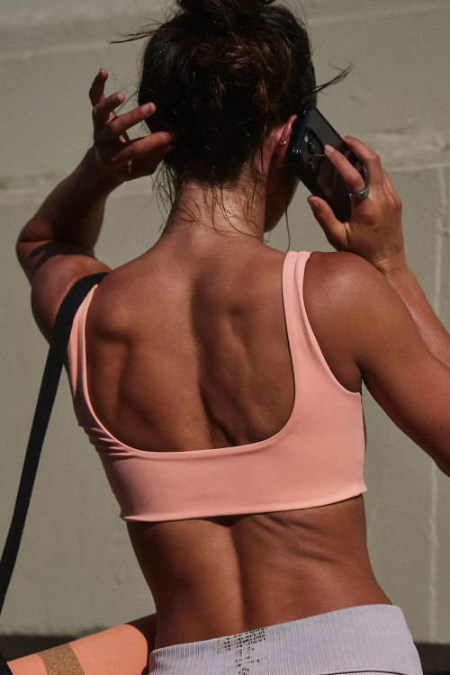 Custom Logo for Gym & Casual Wear Recycled Fabric Eco-Friendly Yoga Bra Buttery Soft Naked Feel Square Neckline Sports Bra