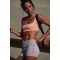 Custom  Logo for Gym & Casual Wear Recycled Fabric Eco-Friendly Yoga Bra Buttery Soft Naked Feel  Square Neckline Sports  Bra