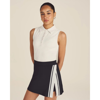 Custom Eco-Friendly 4-way Stretch Polo Shirt Breathable Quick-drying Sleeveless Split Skirt Built-in Shorts OEM Pickleball top Manufacturer