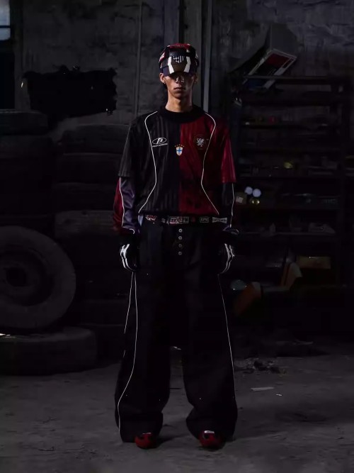 Custom Piping Oversized Swingman Hockey Rugby Retro Football Racing Style Breathable Embroidered Vintage T-shirt Jersey Men