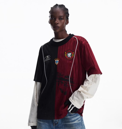 Custom Piping Oversized Swingman Hockey Rugby Retro Football Racing Style Breathable Embroidered Vintage T-shirt Jersey Men