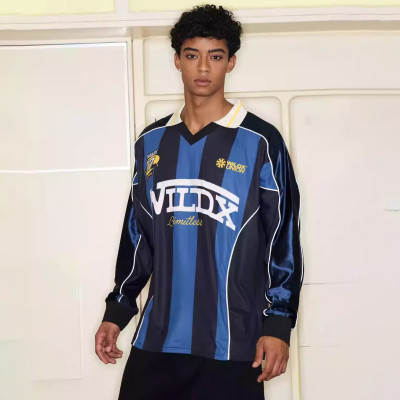 Custom Piping Oversized Swingman Hockey Rugby Retro Football Racing Style Breathable Embroidered Vintage T-shirt Jersey Men