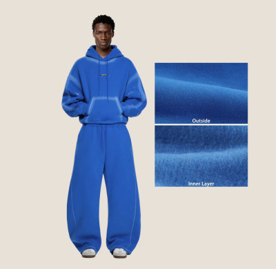 Custom Heavyweight Organic Cotton Boxy Hoodies and Sweatpants Sets Fleece Custom Spray Print Tracksuits Sets Unisex