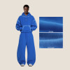 Custom Heavyweight Organic Cotton Boxy Hoodies and Sweatpants Sets Fleece Custom Spray Print Tracksuits Sets Unisex