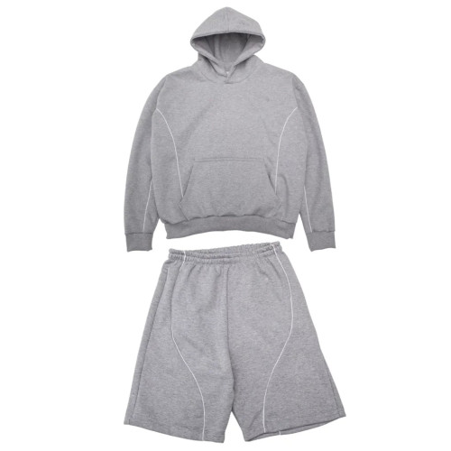 Custom Heavyweight Organic Cotton Boxy Hoodies and Sweatpants Sets Fleece Custom Spray Print Tracksuits Sets Unisex
