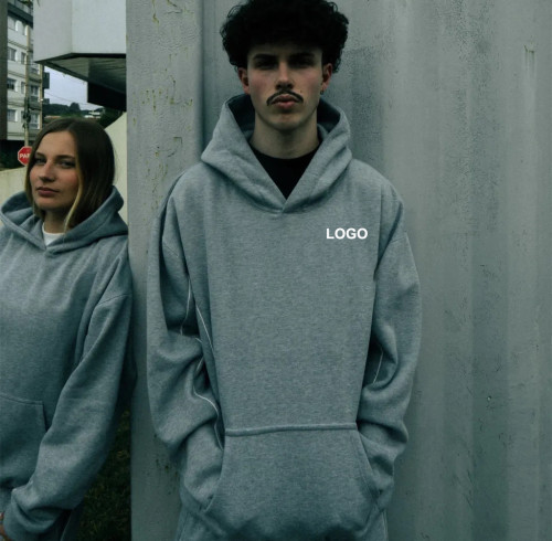 Custom Heavyweight Organic Cotton Boxy Hoodies and Sweatpants Sets Fleece Custom Spray Print Tracksuits Sets Unisex