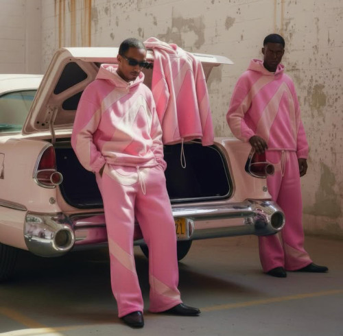 Custom Heavyweight Organic Cotton Boxy Hoodies and Sweatpants Sets Fleece Custom Spray Print Tracksuits Sets Unisex