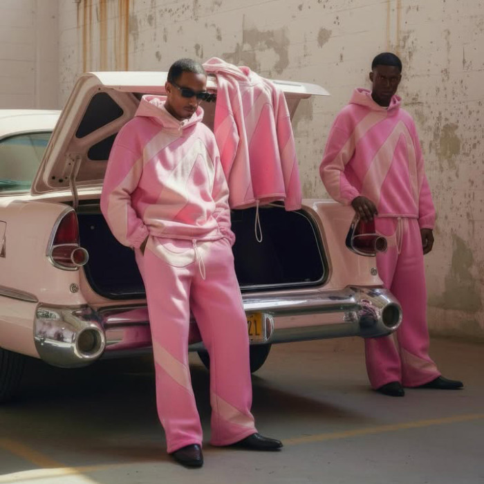 Custom Heavyweight Organic Cotton Boxy Hoodies and Sweatpants Sets Fleece Custom Spray Print Tracksuits Sets Unisex