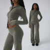 Women's Retro Hip-Hop Style Straight-Leg Sweatpants Casual Grey Pants & Trousers