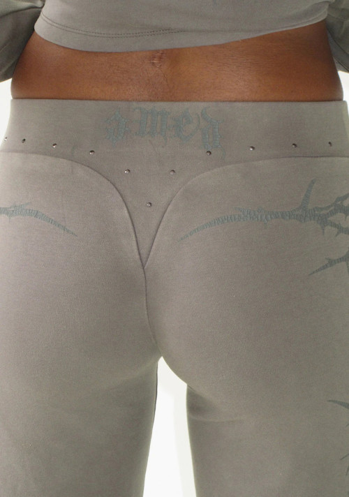 Women's Retro Hip-Hop Style Straight-Leg Sweatpants Casual Grey Pants & Trousers