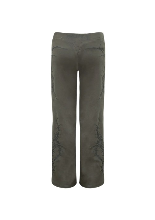 Women's Retro Hip-Hop Style Straight-Leg Sweatpants Casual Grey Pants & Trousers