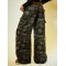 Women's Retro Hip-Hop Style Straight-Leg Sweatpants Casual Grey Pants & Trousers Women's Camo Cargo Denim Trousers
