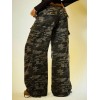Women's Retro Hip-Hop Style Straight-Leg Sweatpants Casual Grey Pants & Trousers Women's Camo Cargo Denim Trousers