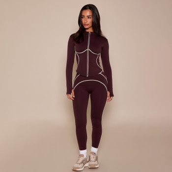Custom Logo New Arrivals Women Clothing Tops Winter Ski Quick-Dry Yoga Wear Gym Sports Outfit Training Suit