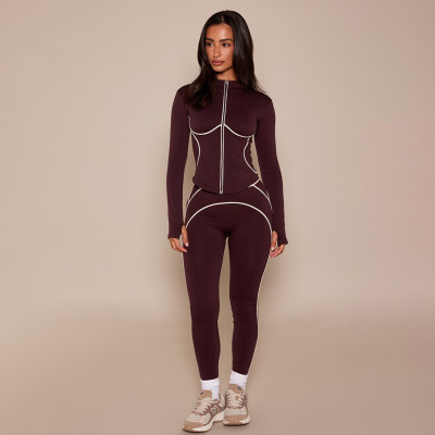 Custom Logo New Arrivals Women Clothing Tops Winter Ski Quick-Dry Yoga Wear Gym Sports Outfit Training Suit