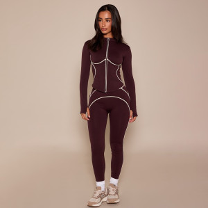 Custom Logo New Arrivals Women Clothing Tops Winter Ski Quick-Dry Yoga Wear Gym Sports Outfit Training Suit