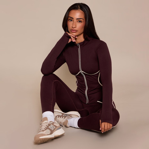 Custom Logo New Arrivals Women Clothing Tops Winter Ski Quick-Dry Yoga Wear Gym Sports Outfit Training Suit