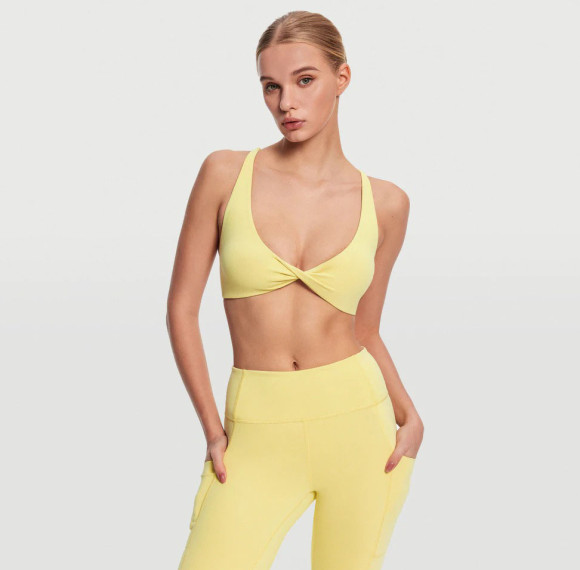 Custom Logo for Gym & Casual Wear Recycled Fabric Eco-Friendly Yoga Bra Buttery Soft Naked Feel Square Neckline Sports Bra