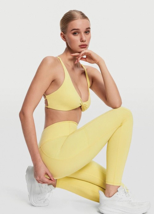 Custom  Logo for Gym & Casual Wear Recycled Fabric Eco-Friendly Yoga Bra Buttery Soft Naked Feel  Square Neckline Sports  Bra