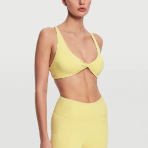 Custom Logo for Gym & Casual Wear Recycled Fabric Eco-Friendly Yoga Bra Buttery Soft Naked Feel Square Neckline Sports Bra