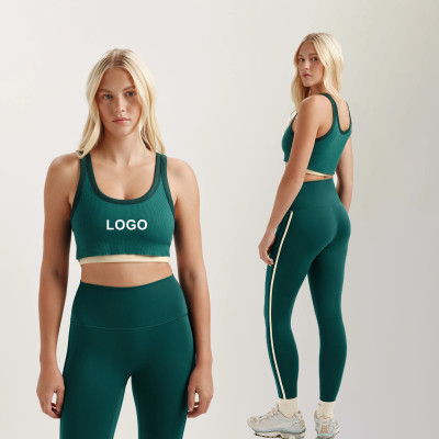 Custom OEM & ODM Contrast Trim Sports Bras and Soft Fabric Yoga Top Wholesale Manufacturer in China