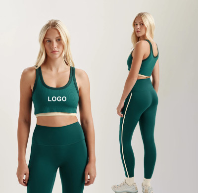 Custom OEM & ODM Contrast Trim Sports Bras and Soft Fabric Yoga Top Wholesale Manufacturer in China