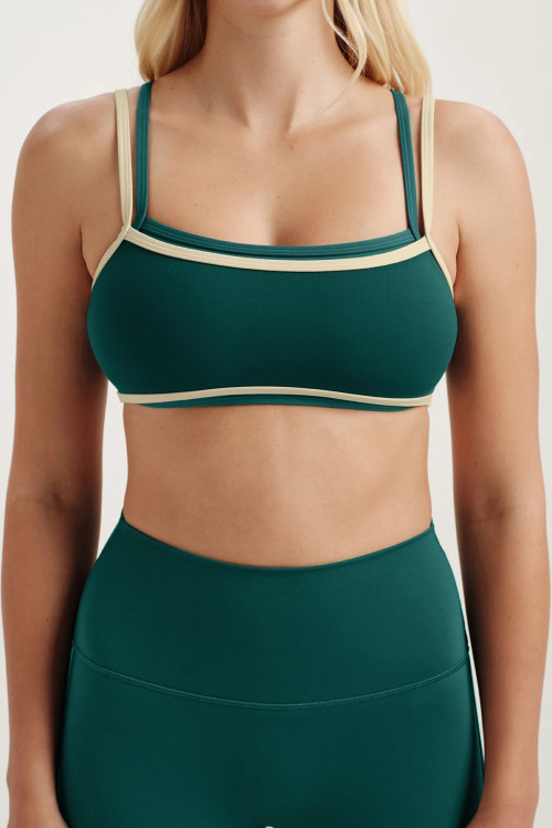 Custom OEM & ODM Contrast Trim Sports Bras and Soft Fabric Yoga Double Layered Bra Wholesale Manufacturer in China