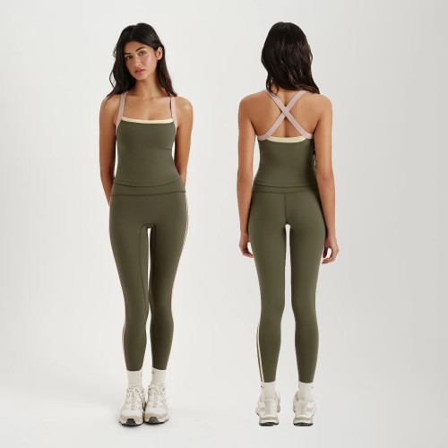 Custom Square Neck Tight Slim Short Sleeved Sports Vest Traning Top Quick Dry Activewear