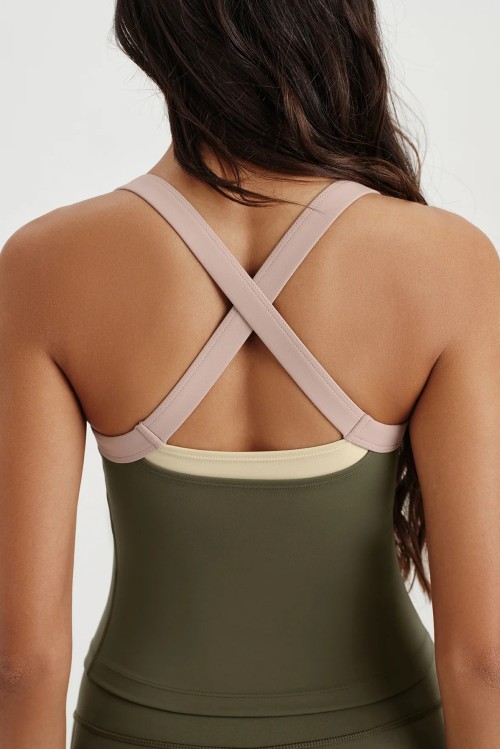 Custom Square Neck Tight Slim Short Sleeved Sports Vest Traning Top Quick Dry Activewear