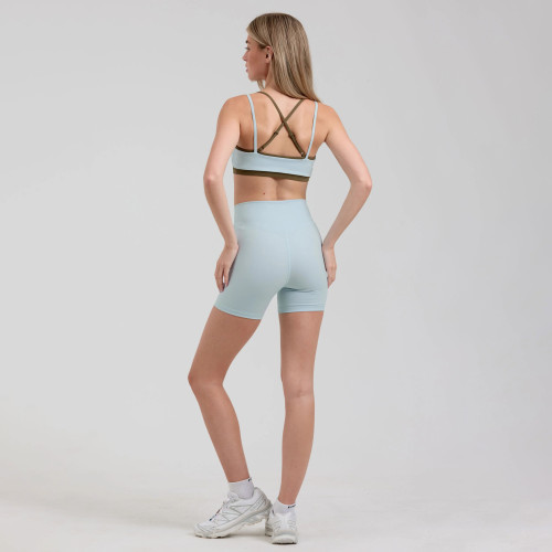 Custom OEM & ODM Contrast Trim Sports Bras and Soft Fabric Yoga Double Layered Bra Wholesale Manufacturer in China