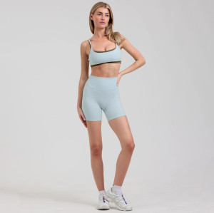 Custom OEM & ODM Contrast Trim Sports Bras and Soft Fabric Yoga Double Layered Bra Wholesale Manufacturer in China