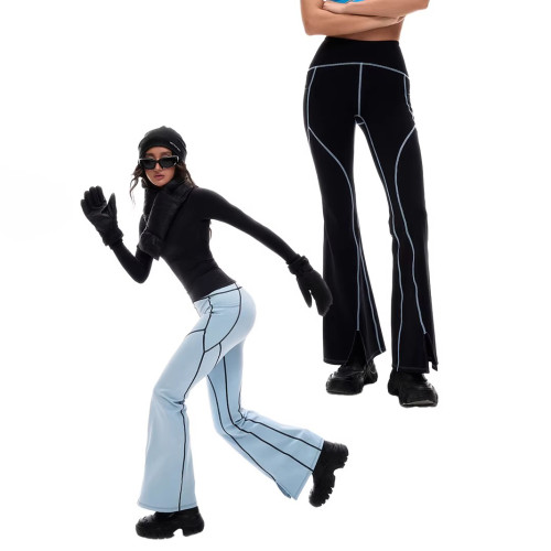 Custom High Elastic Breathable Flared Leggings  Sweat-wicking Quick-drying Elastic Waist Yoga Pants