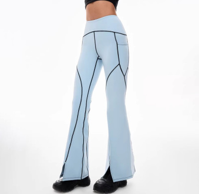 Custom High Elastic Breathable Flared Leggings  Sweat-wicking Quick-drying Elastic Waist Yoga Pants