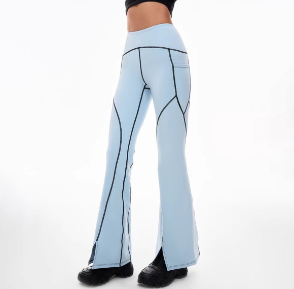 Custom High Elastic Breathable Flared Leggings  Sweat-wicking Quick-drying Elastic Waist Yoga Pants